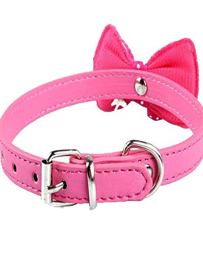 Nema NM Nema Knit Bowknot Adjustable Leather Pet Collars Necklace - Pink - Image 2